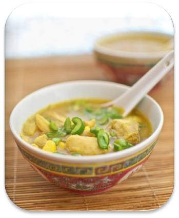 sopa de pollo con maiz