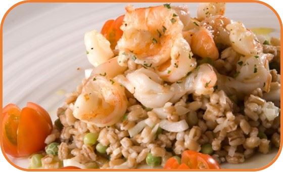 Receta Ensalada de cebada y langostinos