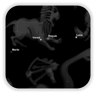 la constelacion de Leo en el Cielo