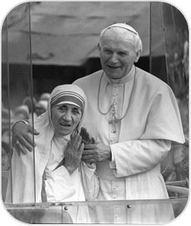 eresa de Calcuta con el Papa Juan Pablo II
